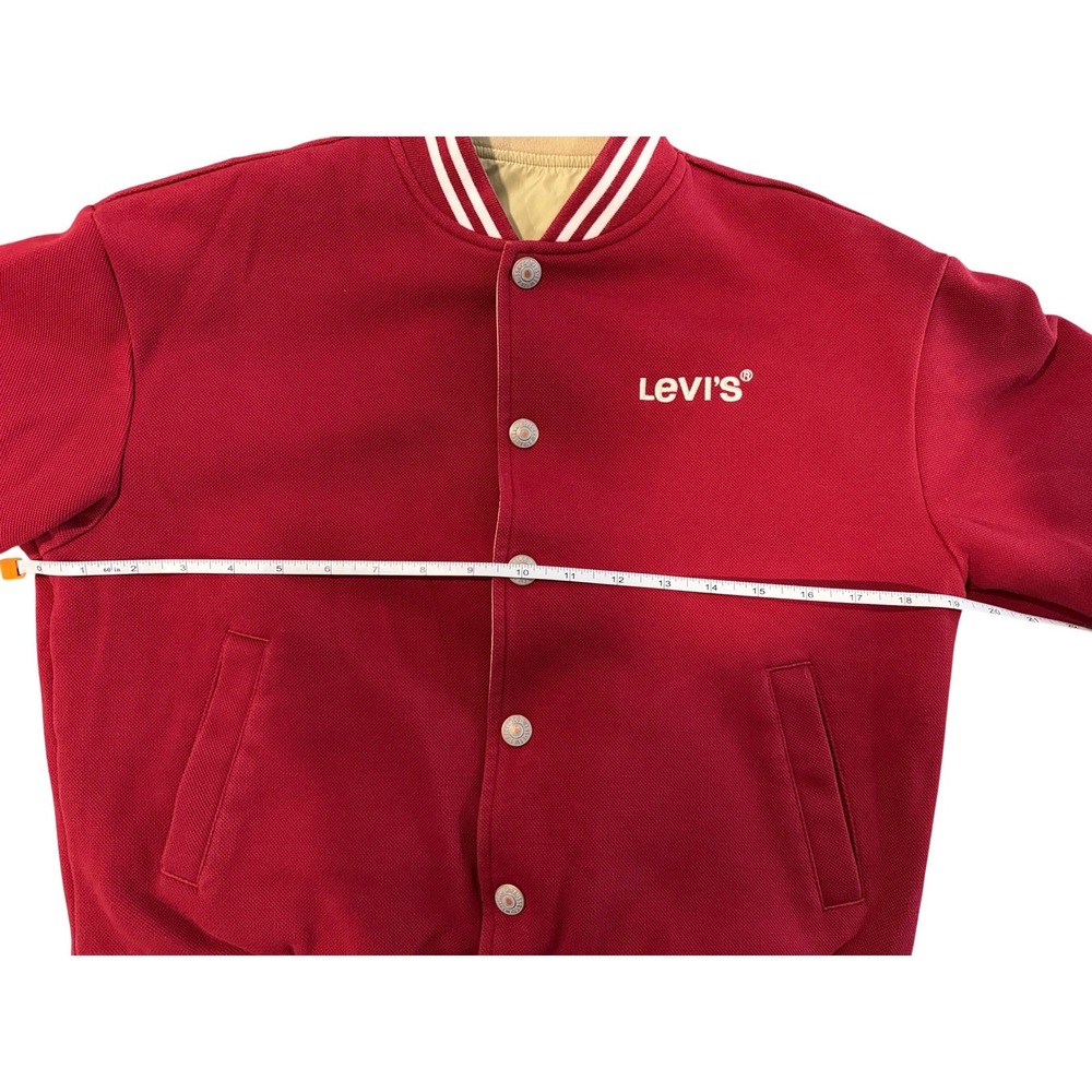 Levis Reversible Varsity Bomber Jacket Kids Red Khaki Asian Market Size M 150/72 - Picture 11 of 15